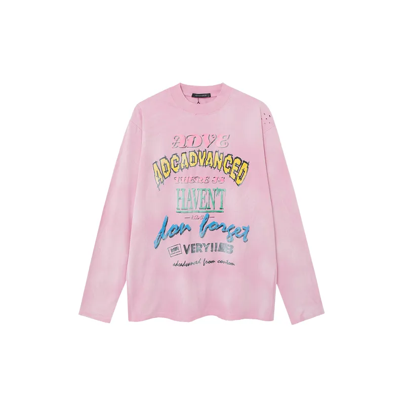 Retro Long Sleeve 100% Cotton T Shirt-4