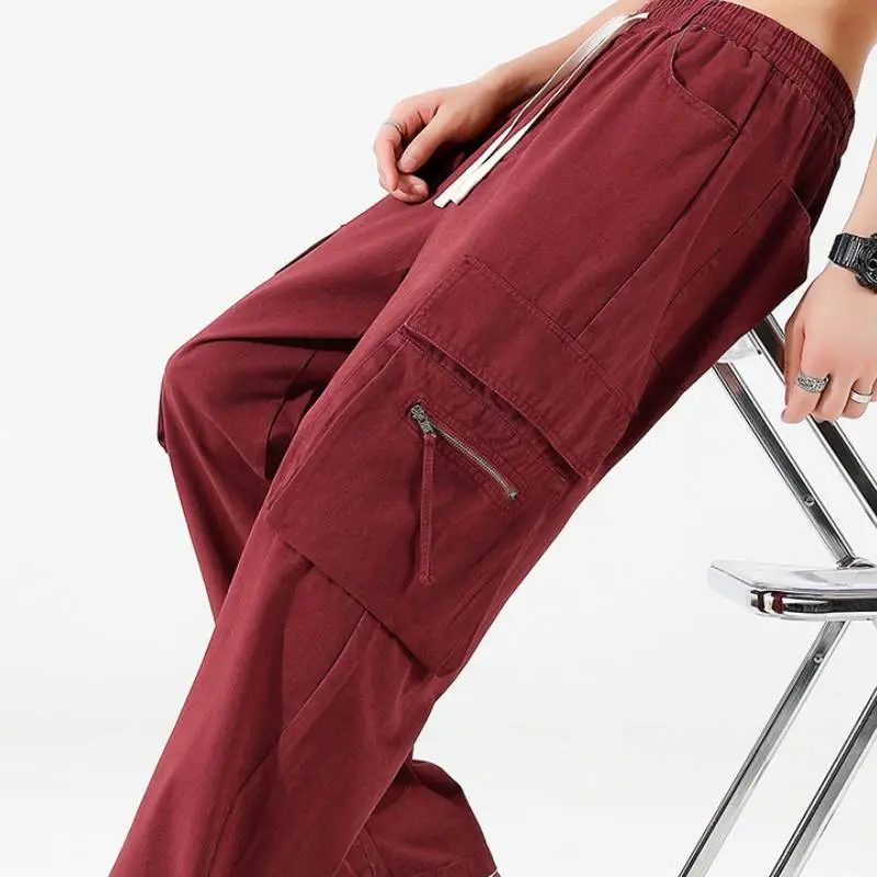 Simple Plain Cargo Pants-3