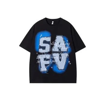 Loose Denim Patch T Shirt