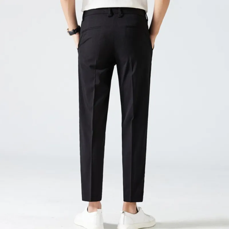 Fashionable Plaid Blended Synthetic Fabrics Suit Trousers-7