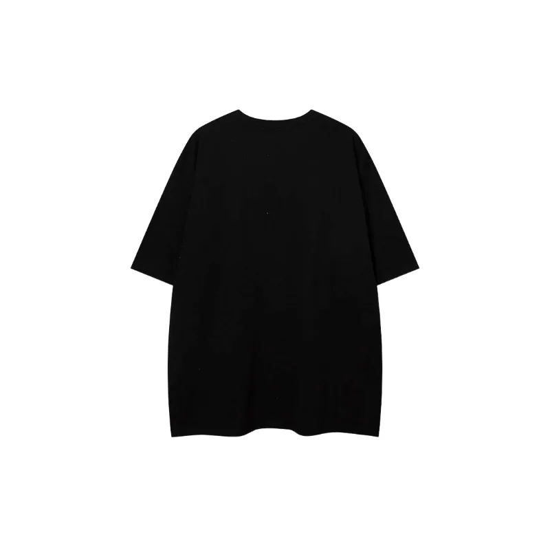 Retro Loose Cotton Blended Fabric T Shirt-3
