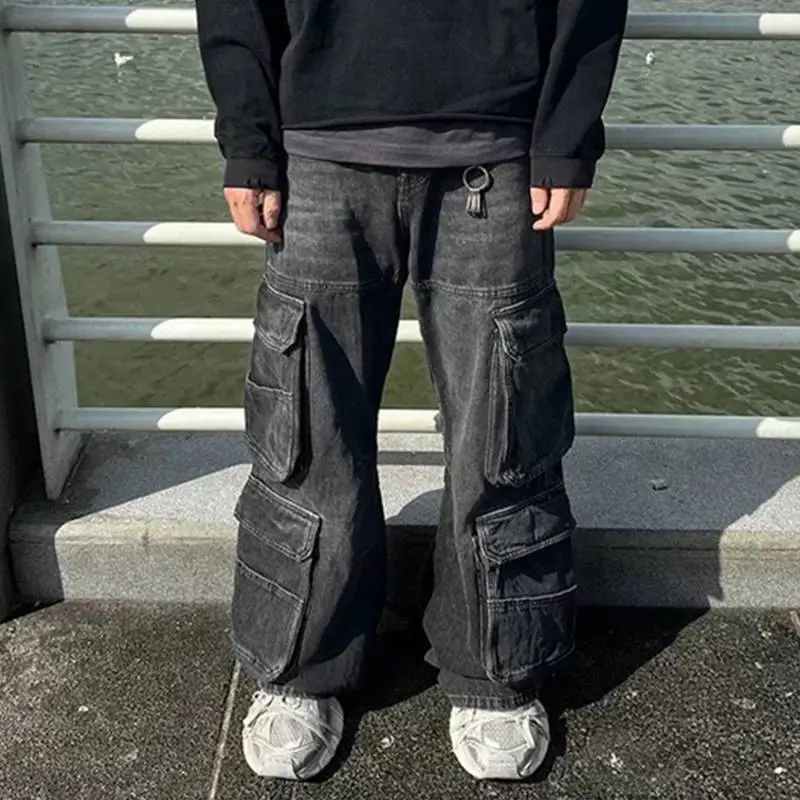 Fashionable Washed Loose Jeans-2
