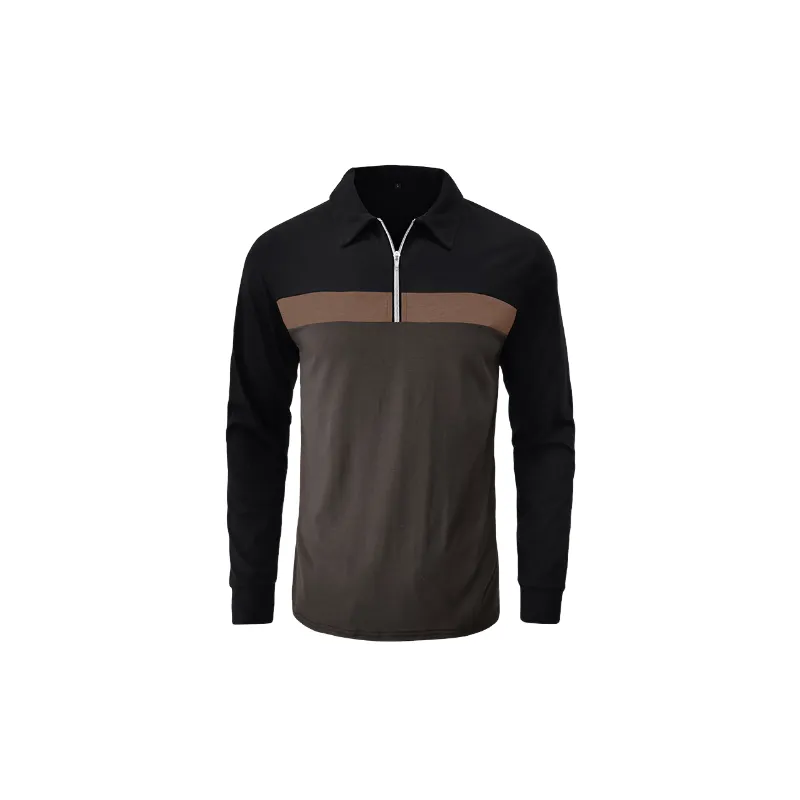 Casual Long Sleeve Cotton Blended Fabric Polo-8