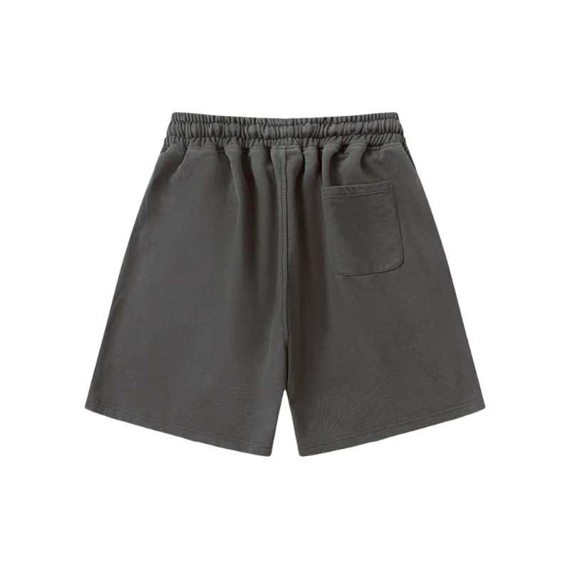 Tide Basic Paragraph Splicing Drawstring Shorts-5