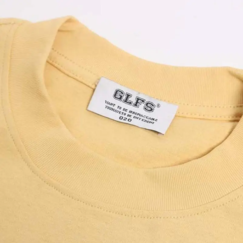 Retro Print Cotton Blended Fabric T-Shirt-4