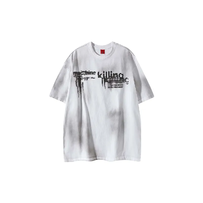 Fashionable Loose Cotton Blended Fabric T Shirt-0