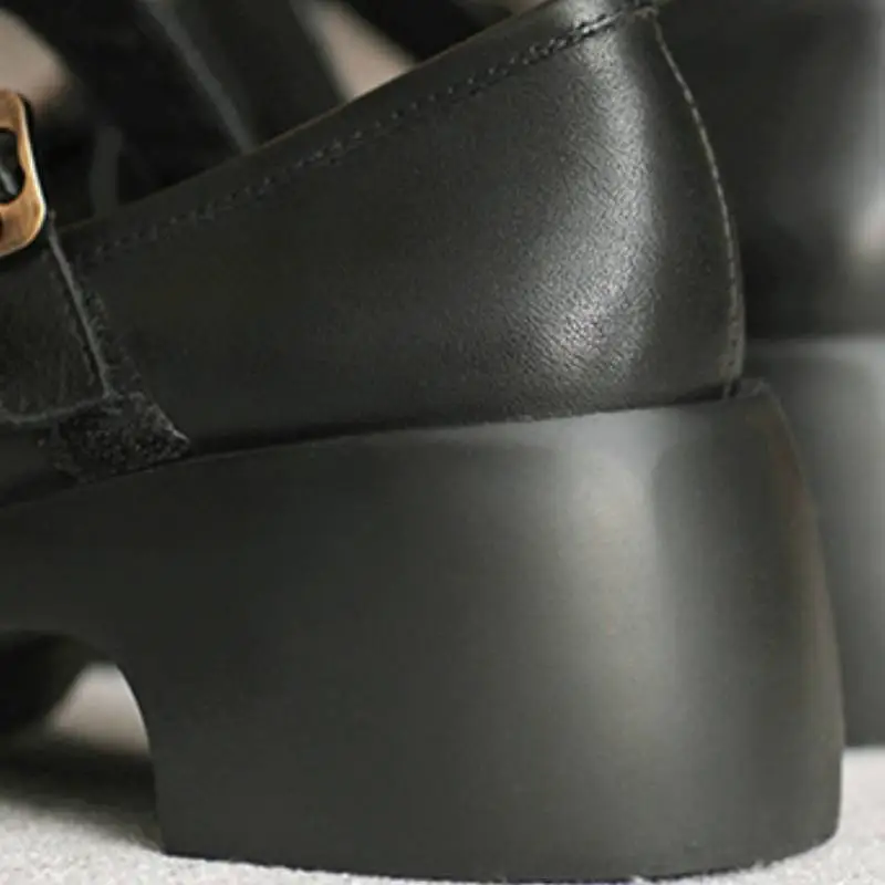 Retro Fashionable Simple Mary Jane Shoes-3