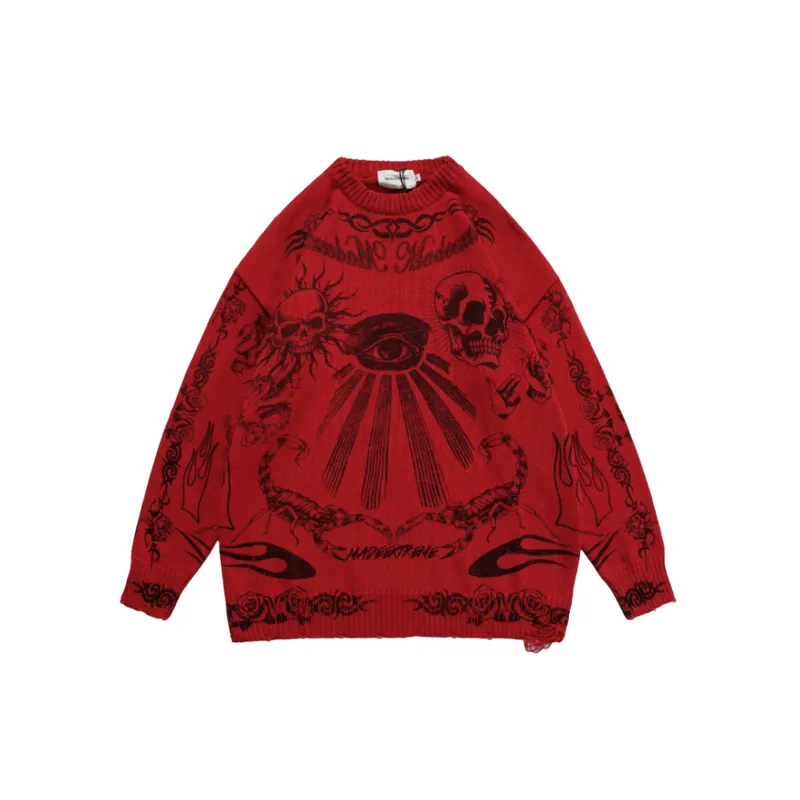 Skull Print Sweater-2