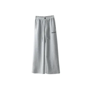 Embroidery Straight Leg Cotton Casual Pants Women