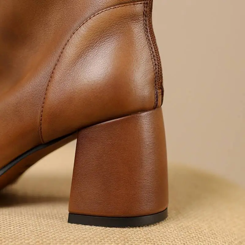 Fashionable Zipper Ankle Boots-3