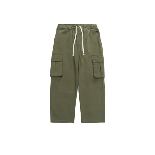 Solid Color Big Pocket Wide Leg Cargo Loose Casual Pants