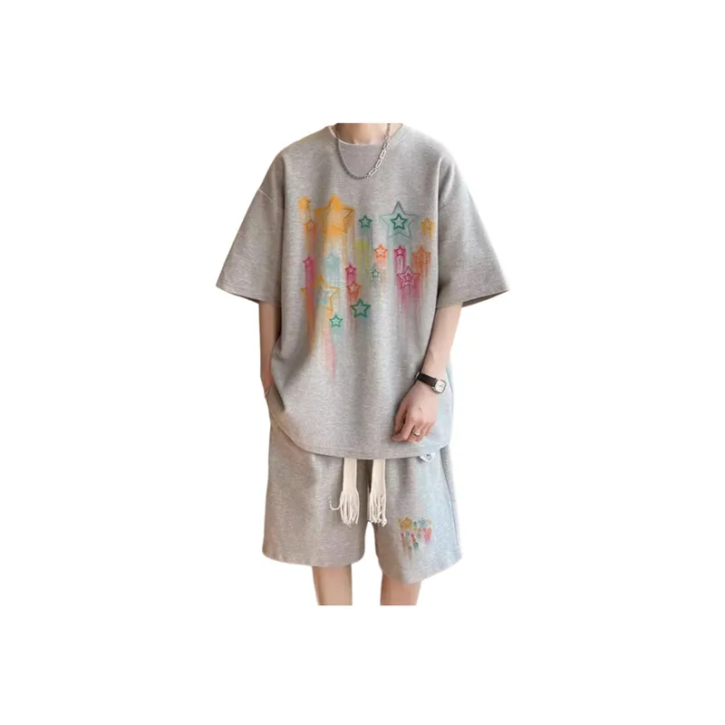 Graffiti Shorts and T Shirt Casual Two Piece Suit