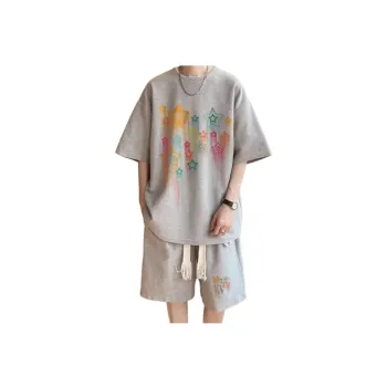 Graffiti Shorts and T Shirt Casual Two Piece Suit