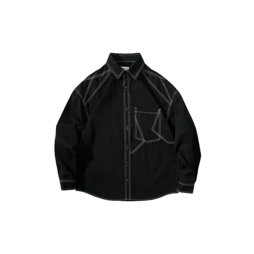 Solid Color Decorative Lapel Retro Pocket Long Sleeve Shirt