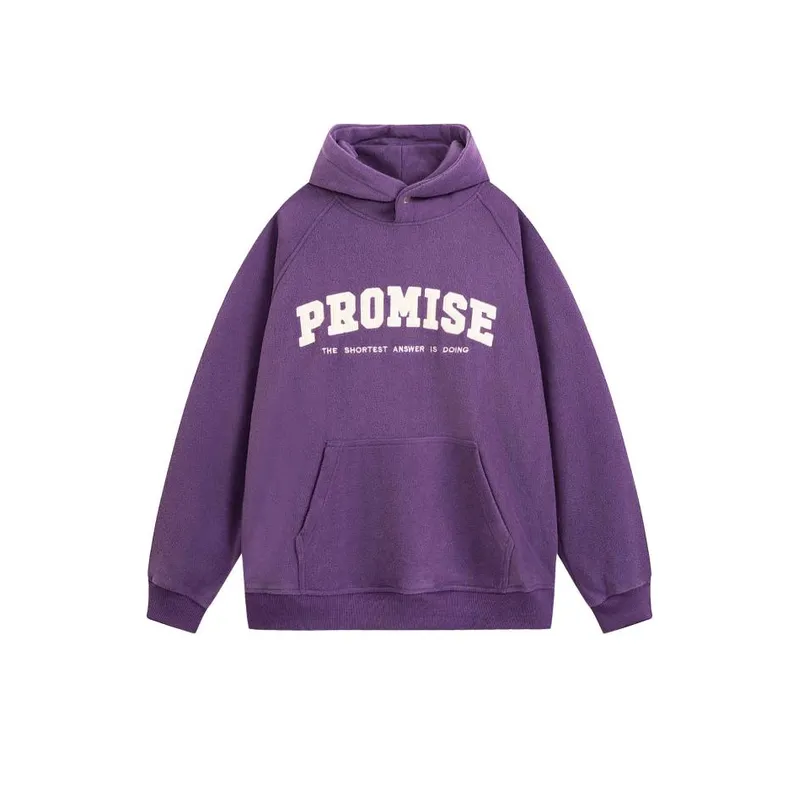 Polar Fleece Letters Embroidered Warm Fleece lined Hoodie-2
