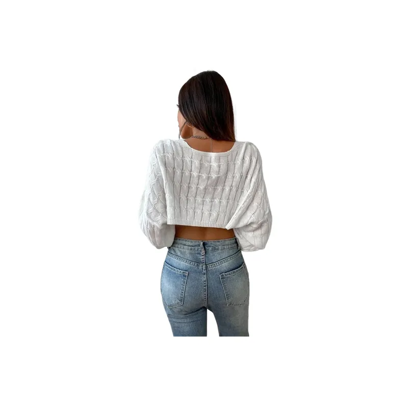 Sexy Cardigan Polyester Knitwear Women-1