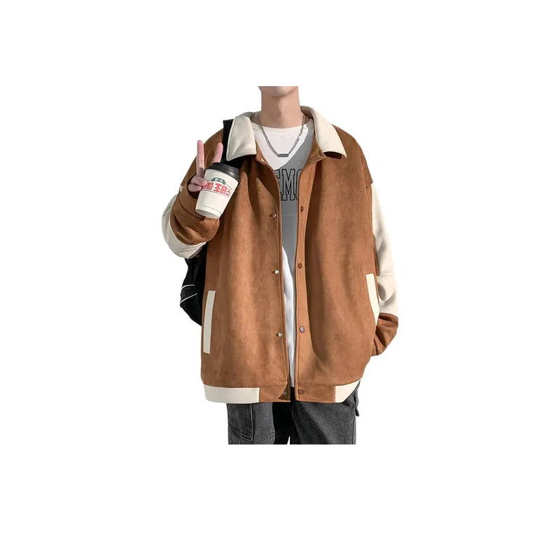 Suede Loose Casual Baseball Jacket-9