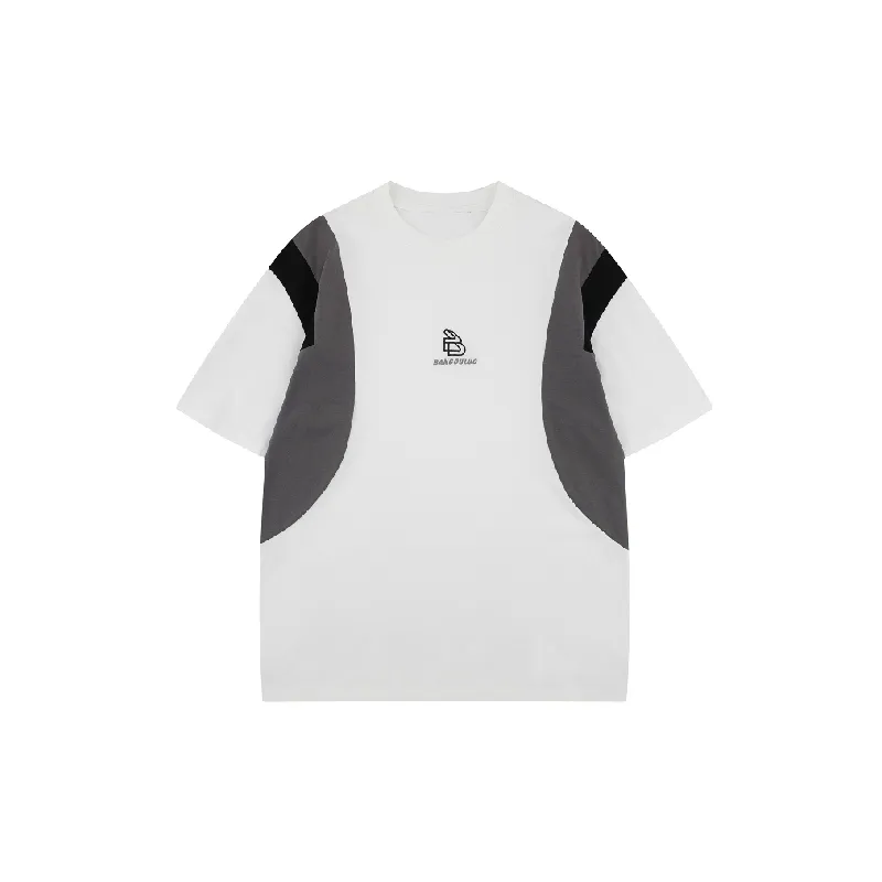 Casual Contrast Color Cotton T Shirt Unisex-6