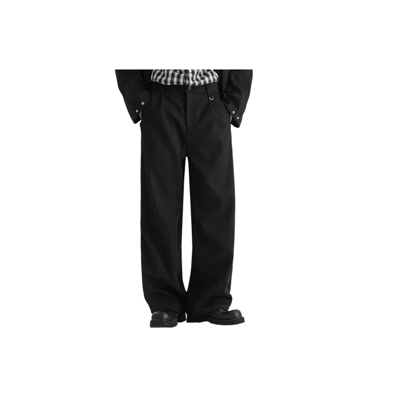 Fashionable Loose Straight Leg Cotton Blended Fabric Casual Pants-6