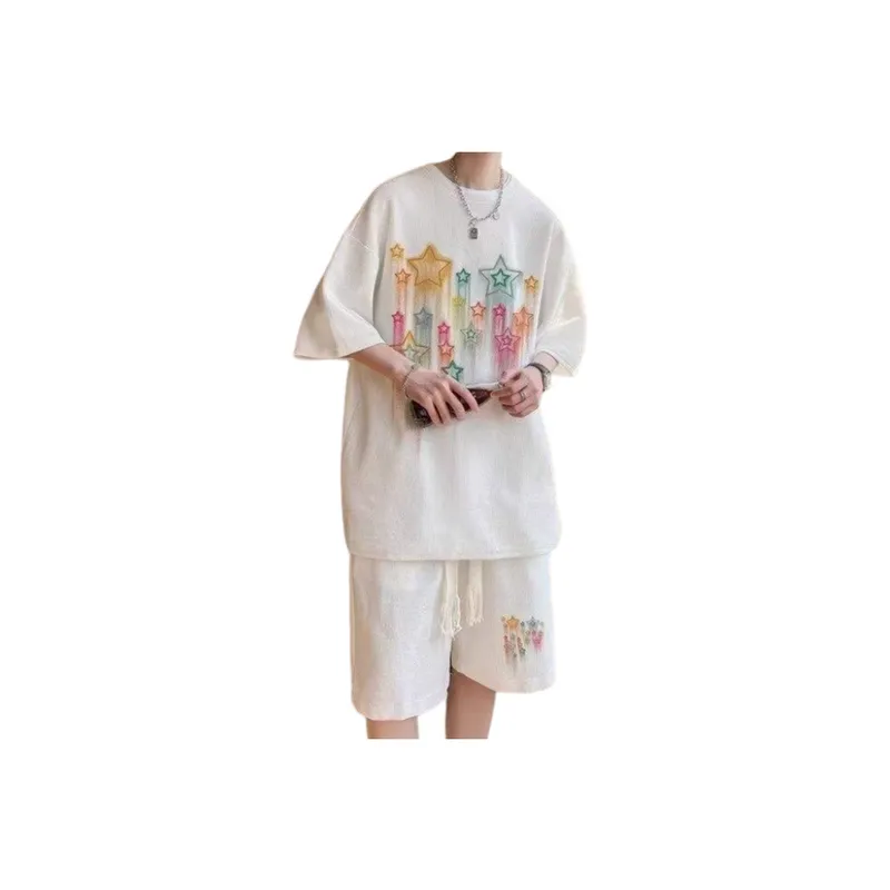 Graffiti Shorts and T Shirt Casual Two Piece Suit-3