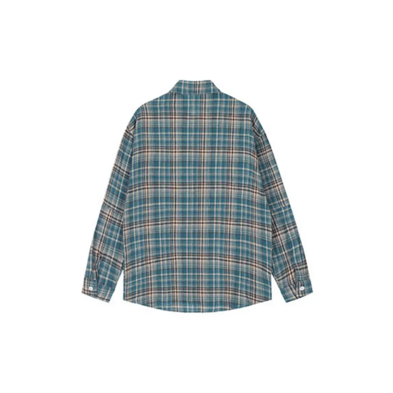 Contrast Color Plaid Shirt-1