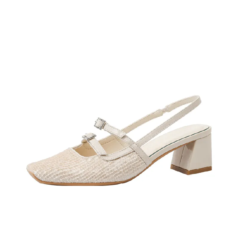 Retro Sequins Mary Jane Shoes-0