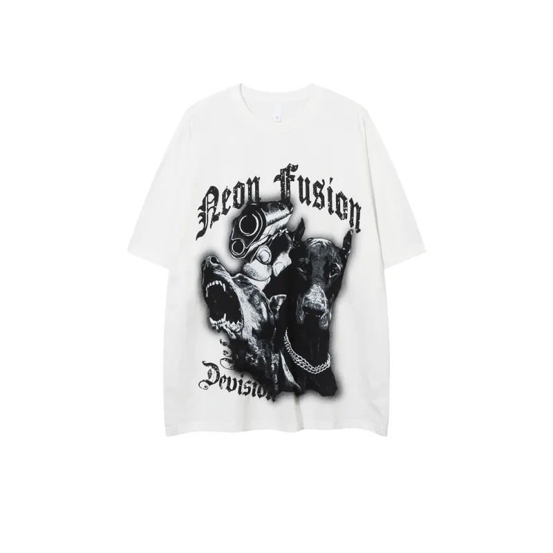 Trendy Creative Print Round Neck T Shirt-0