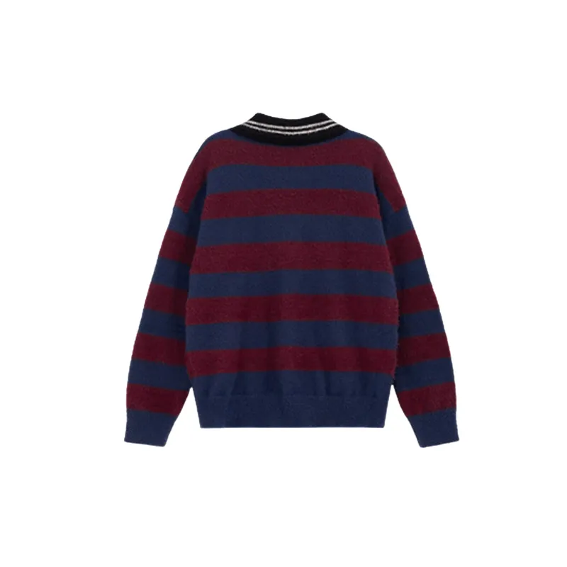 Casual Striped Nylon Sweater-1