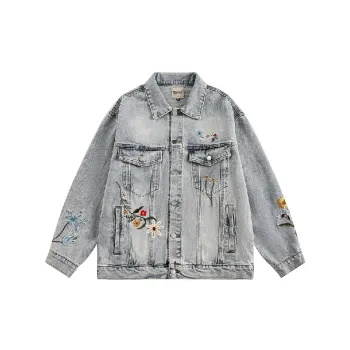 Casual Embroidered Denim Jacket
