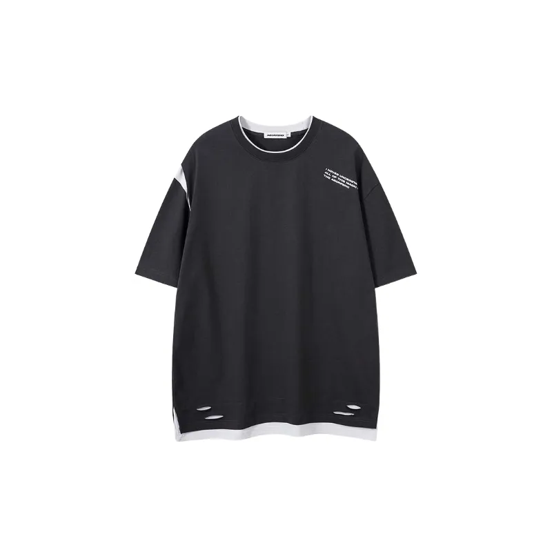 Retro Loose Cotton Blended Fabric T Shirt-2