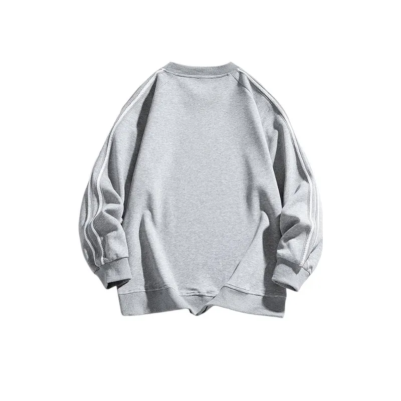 Ins Side Stripe Crewneck Sweatshirt-7