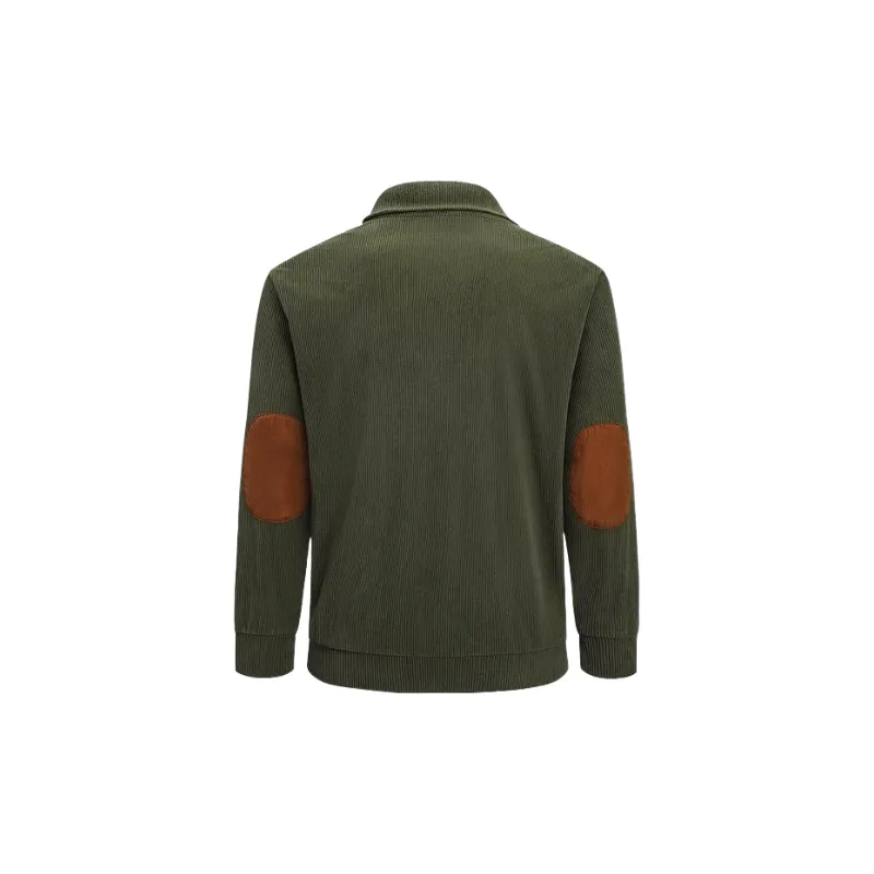 Casual Long Sleeve Corduroy Sweatshirt-1
