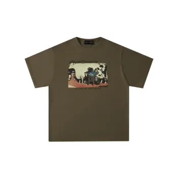New Retro Old Painting Cow Short sleeved T shirt