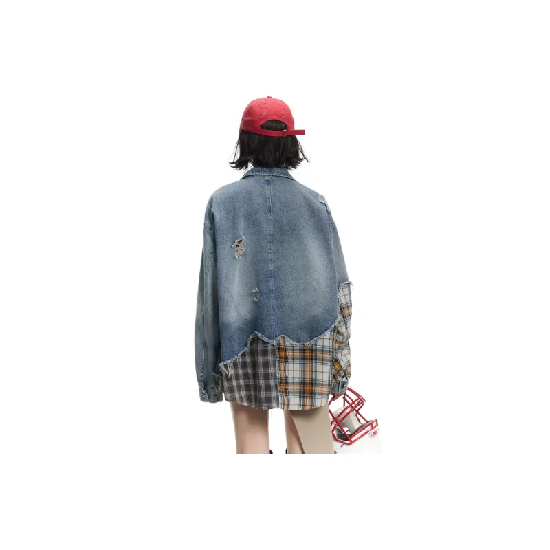 Loose Splicing Slim Jacket-4