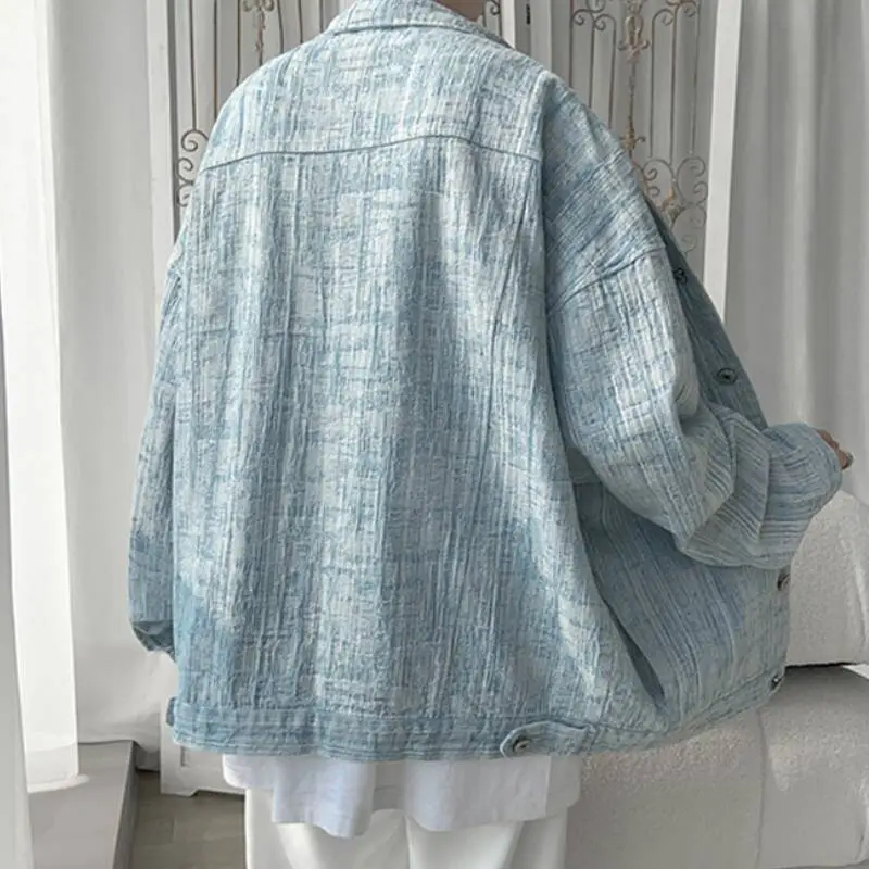 Casual Tie Dye Denim Jacket-4