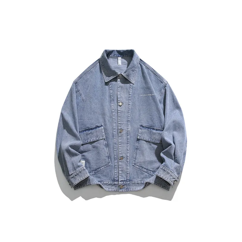 Street Vintage Washed Loose Denim Jacket-0