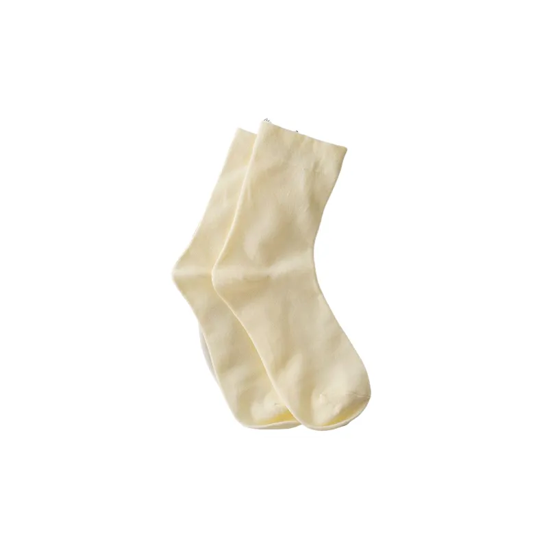 Plain Fashionable Combed Cotton Mid Calf Sock-0