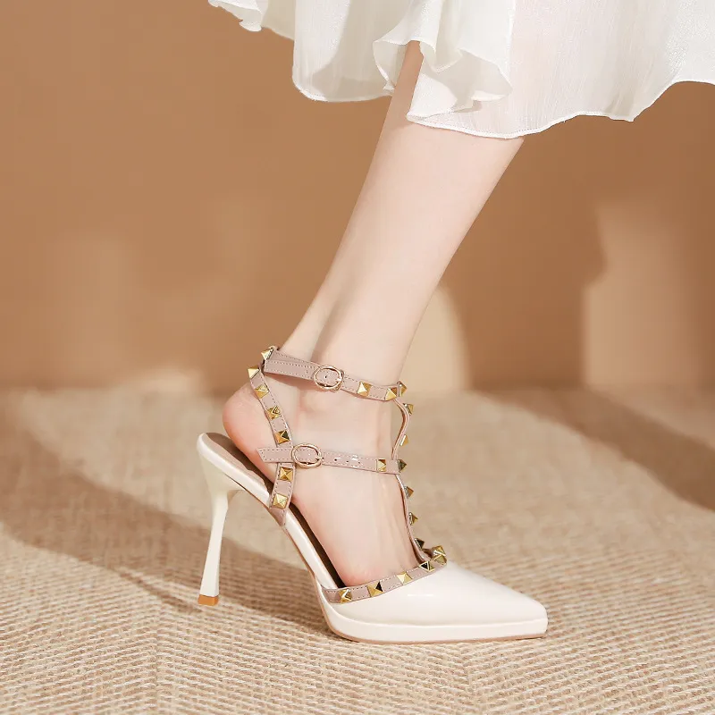 Fashionable Studded High Heels-1