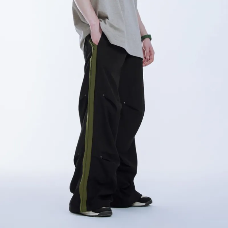 Casual Striped Blended Synthetic Fabrics Sports Pants-12