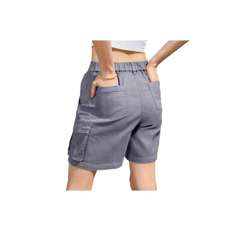 Outdoor Sporty Polyester Cargo Shorts Women-3