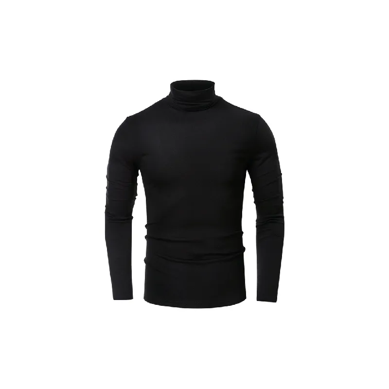 Fashionable Plain Cotton Blended Fabric T Shirt-2