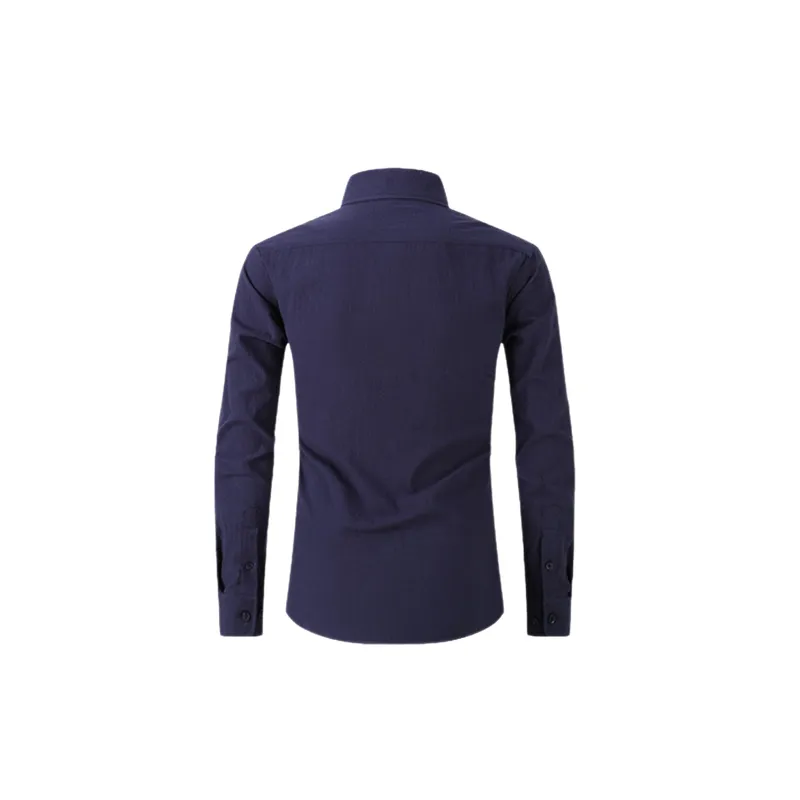 Casual Plain Cotton Blended Fabric Shirt-1