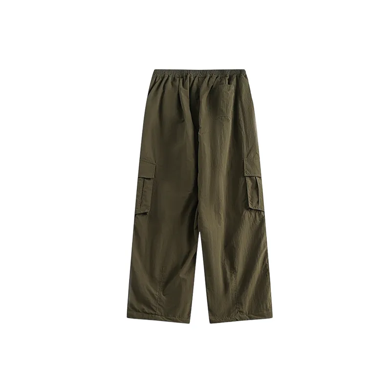 Retro Loose Blended Synthetic Fabrics Baggy Casual Pants-1