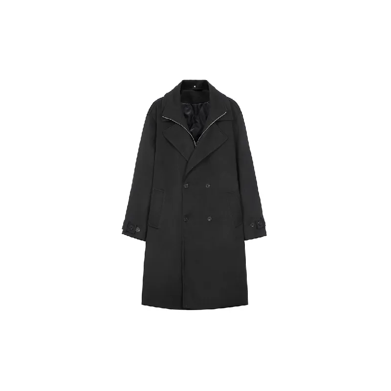 Fashionable Plain Zipper Coat-5