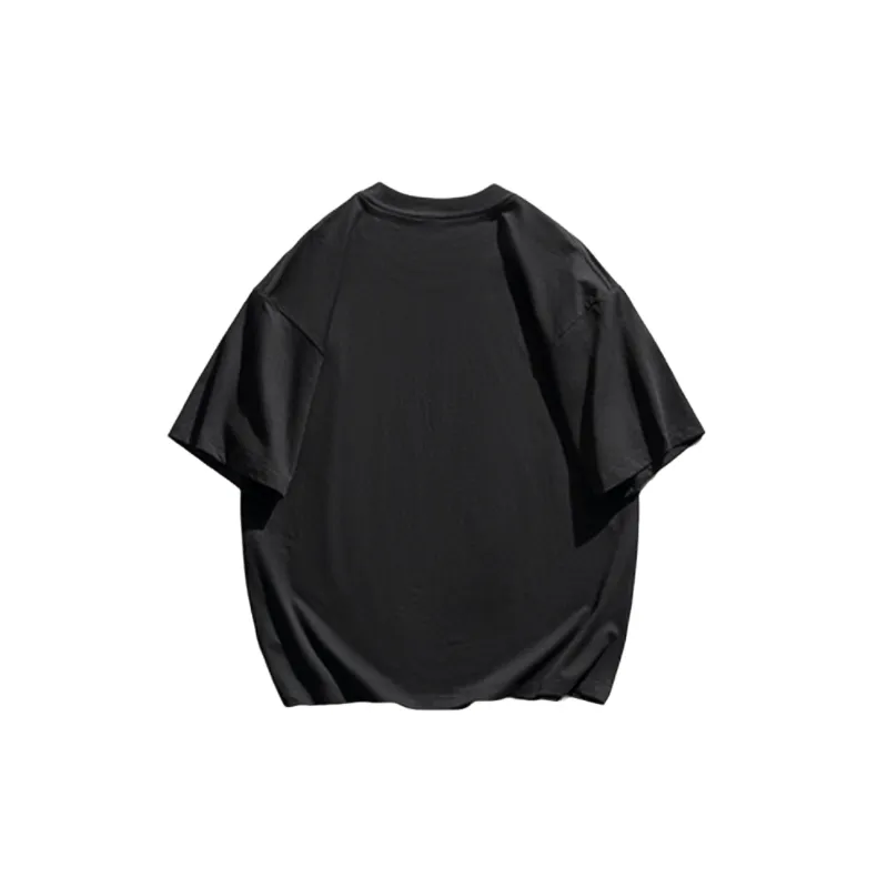 Simple Loose Cotton Blended Fabric T Shirt Unisex-1