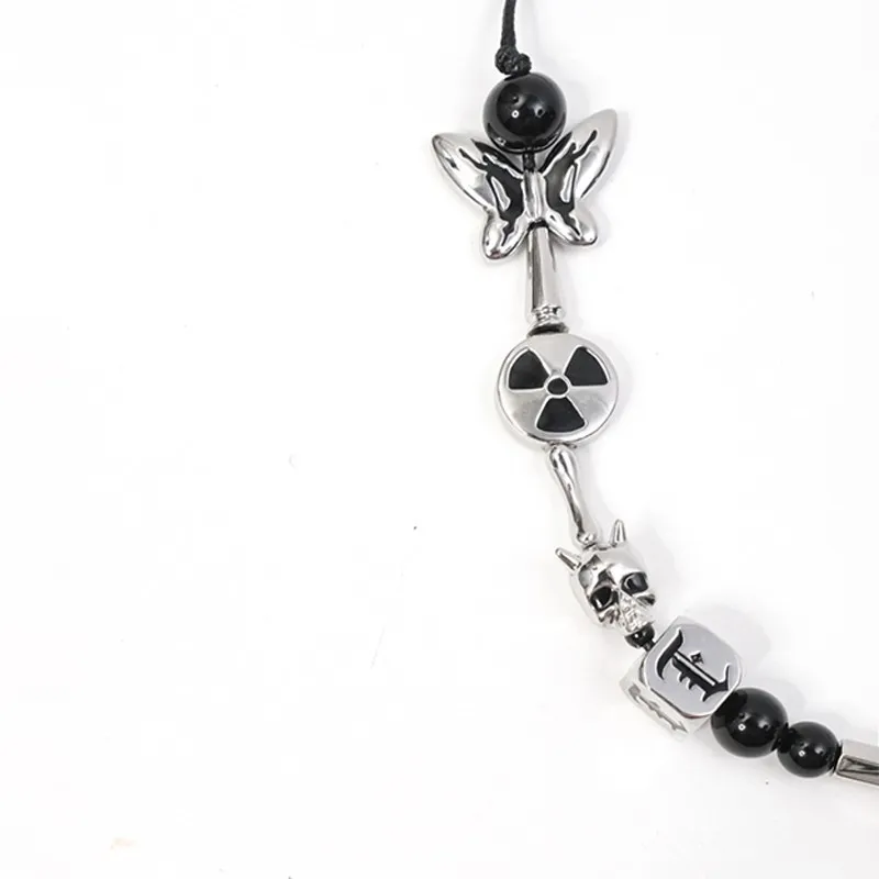 Punk Skull Butterfly Necklace-2