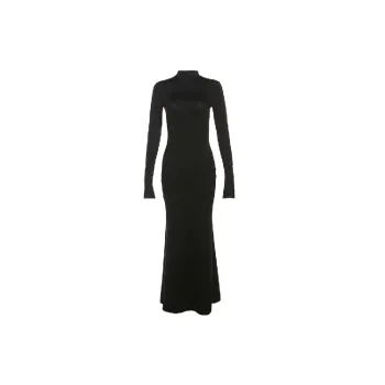 Fashionable Long Polyester Dress Women