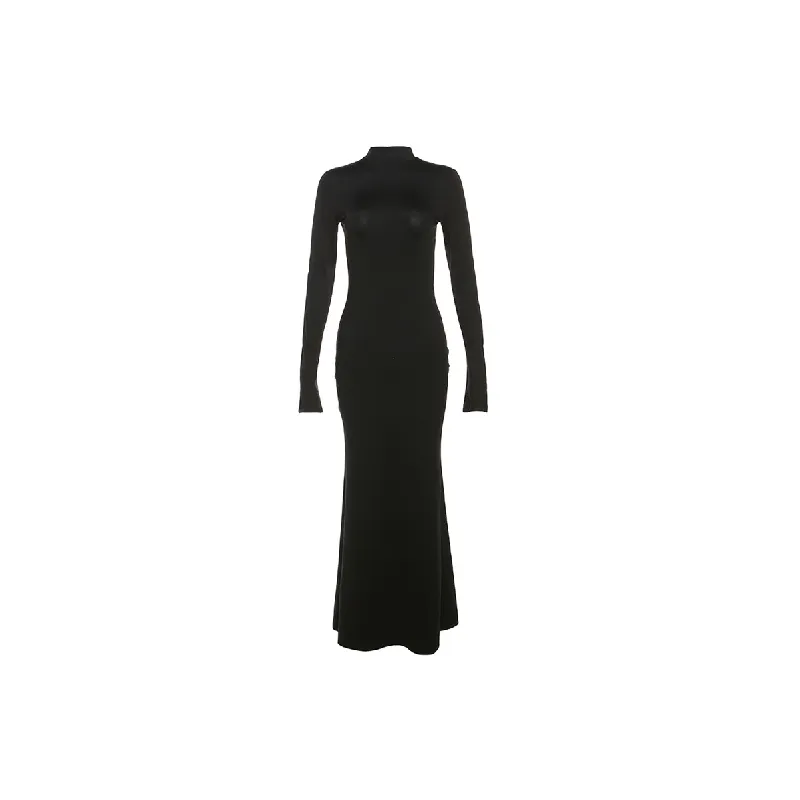 Fashionable Long Polyester Dress Women-1