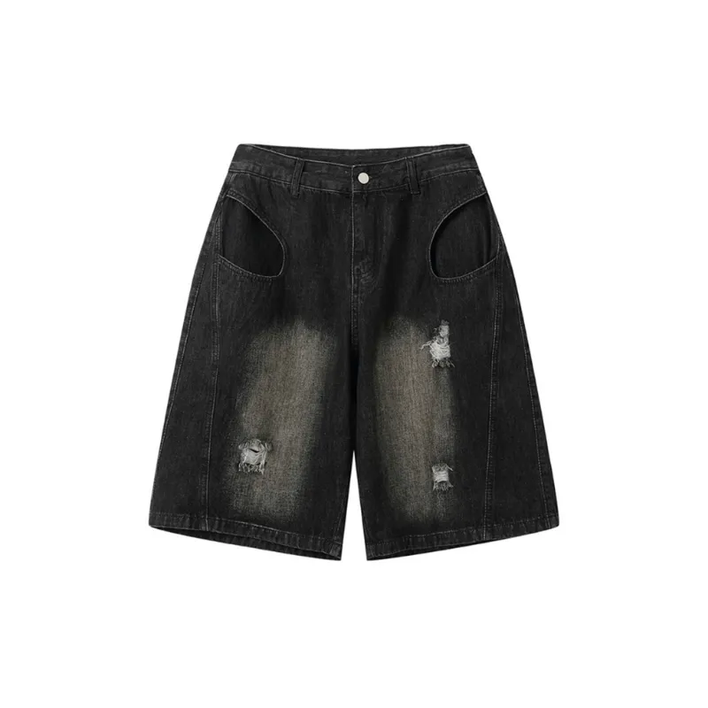 Fashion Loose Denim Shorts-0