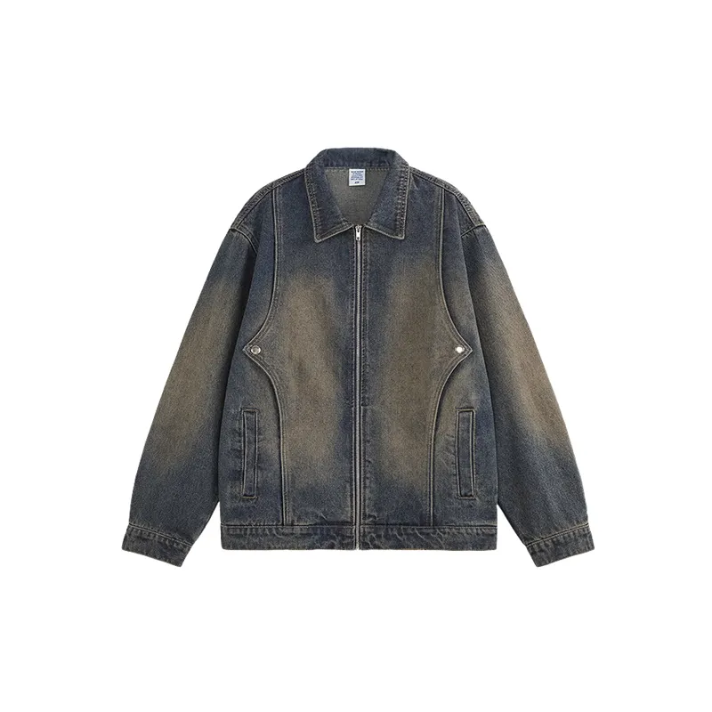 Retro Distress Denim Jacket-0